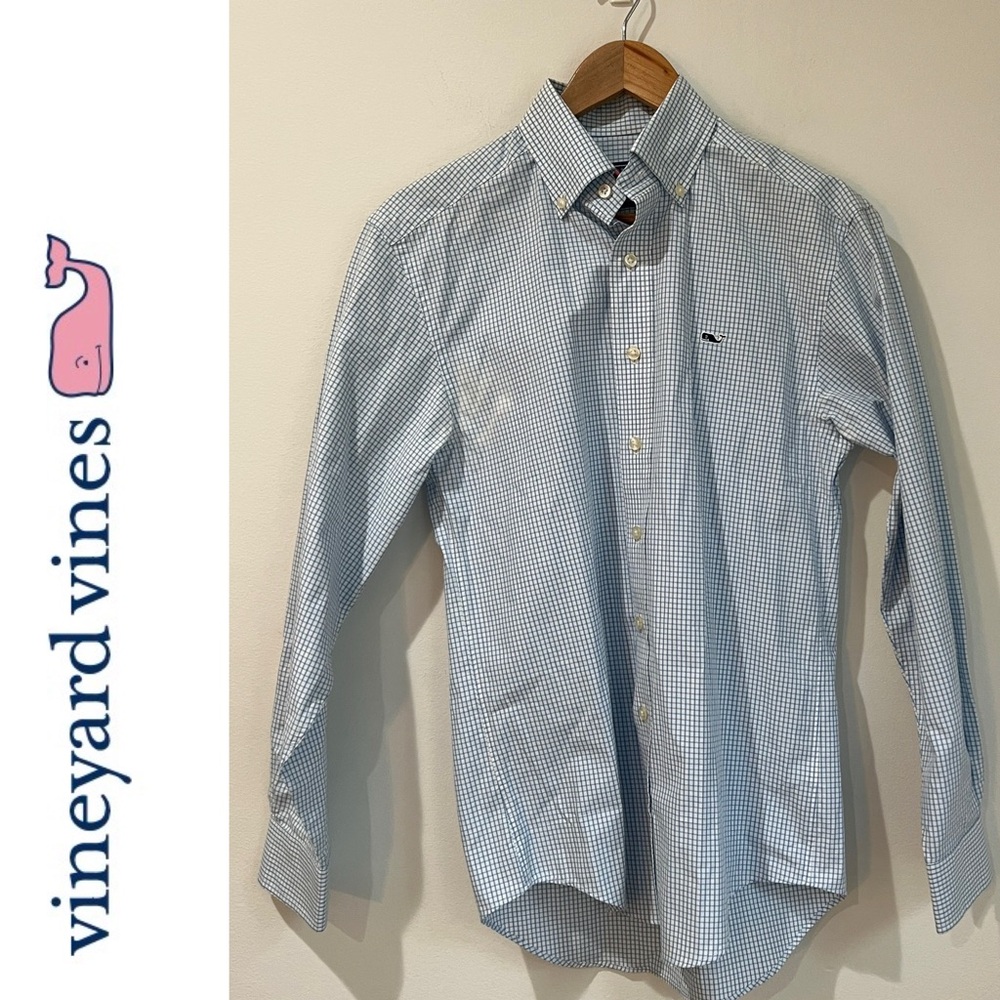 Vineyard Vines Long Sleeve Button Down Check Whale  Shirt